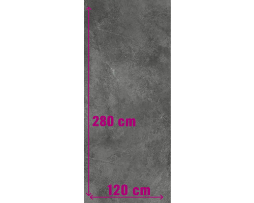 Carrelage sol et mur en grès cérame fin Montreal 120 x 280 x 0,6 cm steel mat