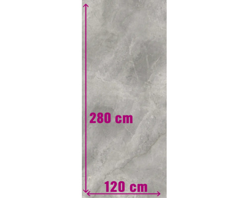 Feinsteinzeug Wand- und Bodenfliese Lido 279,7 x 119,7 cm silver poliert