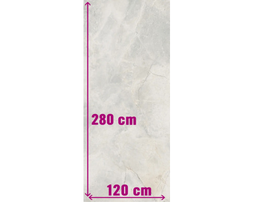 Carrelage sol et mur en grès cérame fin Lido 279,7 x 119,7 cm white poli