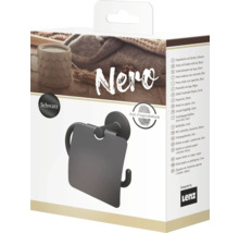 Support de papier toilette avec couvercle Lenz NERO noir-thumb-3