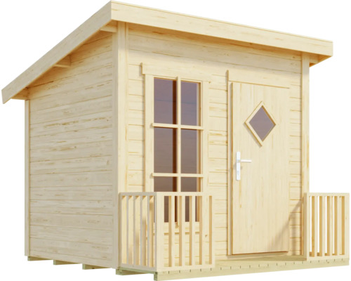 Abri de jardin en bois avec fenêtre et véranda