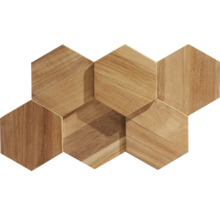 Carreaux muraux hexagonaux en bois