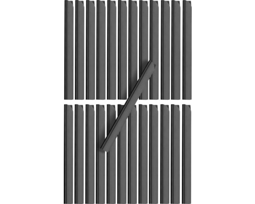 Profilés de serrage Konsta pour panneau rigide double fil 25 pièces anthracite Barres en plastique
