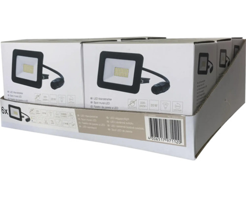 Emballage de six projecteurs muraux à LED