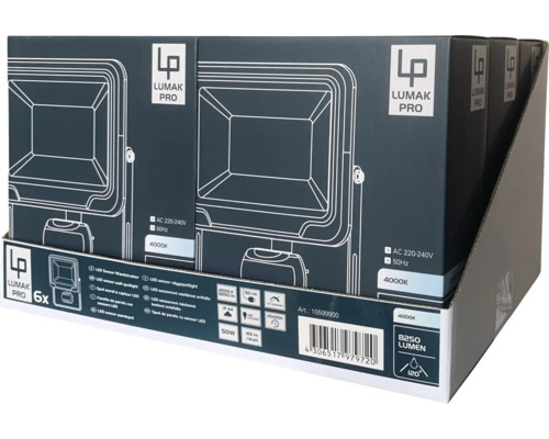 Emballage de projecteur LED Lumak Pro dans un présentoir