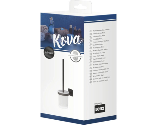 Verpackung einer schwarzen WC-Bürstengarnitur