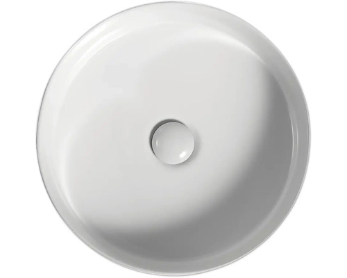 Vasque à poser ronde en céramique sanitaire avec valve de vidange