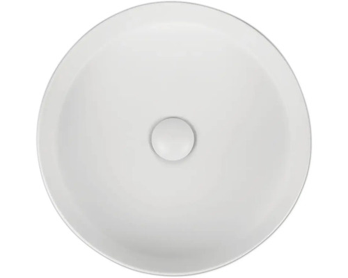 Vue de dessus d''un lavabo rond en céramique