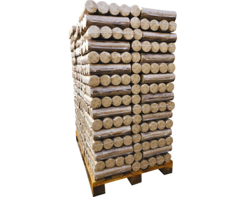 Palette mit Holzbriketts
