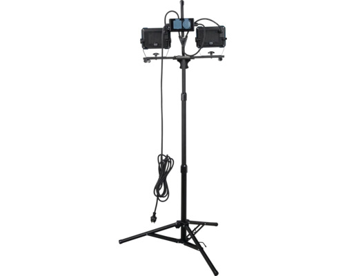 Projecteur de chantier avec trépied et deux lampes