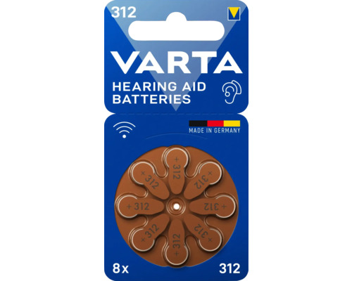Batterie Varta VARTA Hörgeräte Batterie 312 Zink-Luft 1,45 V 8 Stück