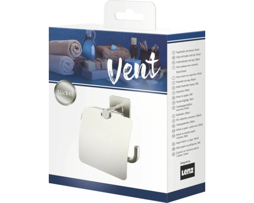 Vent Toilettenpapierhalter mit Deckel, Nickel