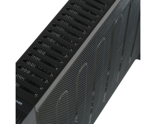 Vue détaillée d''un convecteur noir