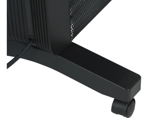 Vue détaillée d''un radiateur avec roulettes