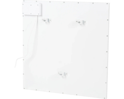 Arrière d''un panneau chauffant avec éléments de fixation et boîtier de connexion