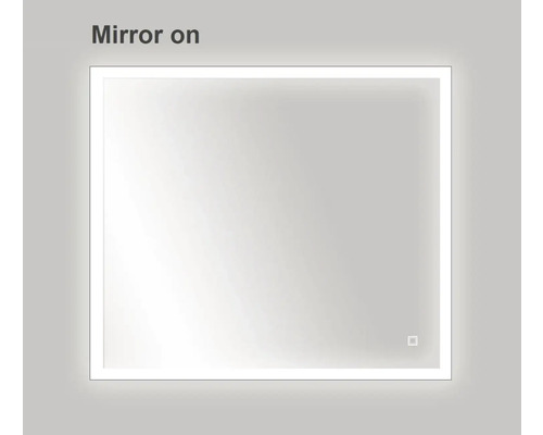 Miroir de salle de bains rectangulaire allumé avec éclairage LED