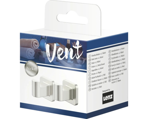 Verpackung mit zwei Handtuchhaken aus Nickel