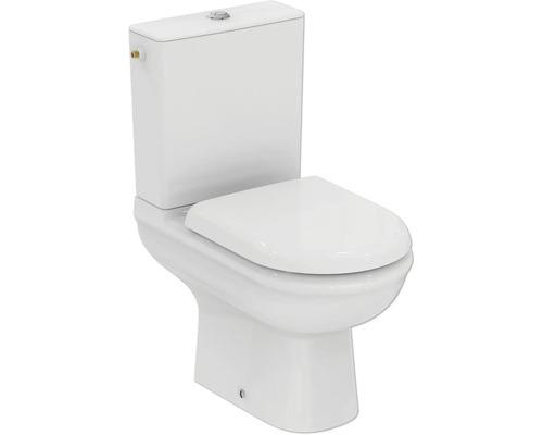 Combinaison WC Ideal STANDARD sans bride Exacto blanc avec réservoir de chasse d'eau et siège WC blanc R006901