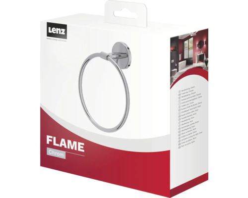 Lenz Flame anneau porte-serviettes chromé dans son emballage