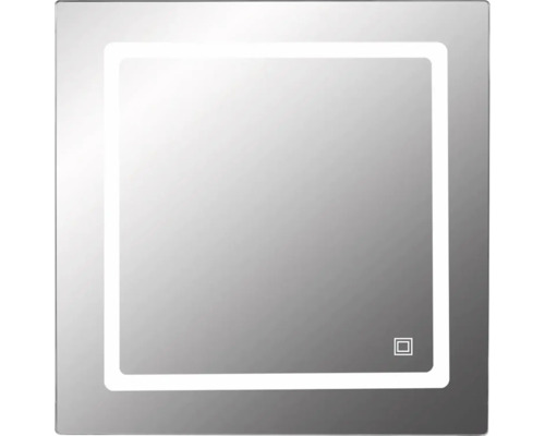 Miroir avec éclairage Cordia MODERN LINE 60 x 65 cm couleur alu argent IP 44 Miroir carré avec éclairage intégré