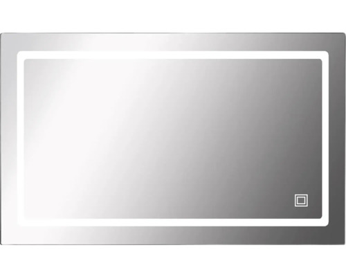 Miroir avec éclairage Cordia MODERN LINE 100 x 65 cm couleur alu argent IP 44 Miroir rectangulaire avec éclairage LED