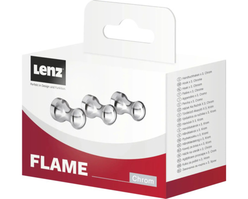 Lenz Flame Handtuchhaken Dreierset aus Chrom