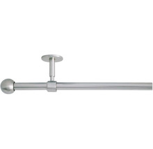 Gardinenstangen Set ausziehbar 2in1 edelstahl-optik 160-280 cm Ø 16/19 mm