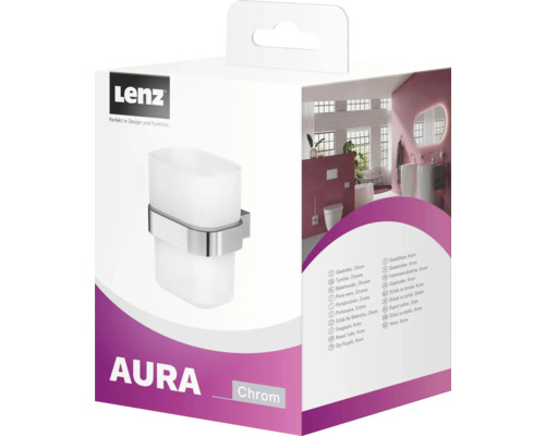 Lenz Aura Gobelet porte-brosse à dents mural, chrome