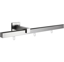 Set de tringles à rideaux avec glissement interne Square aspect acier inoxydable 200 cm 20 x 20 mm