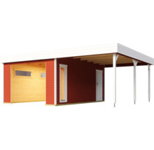 Holzgarage mit Anbau für den Garten