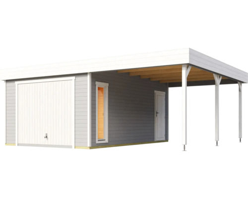 Holzgarage mit Anbau