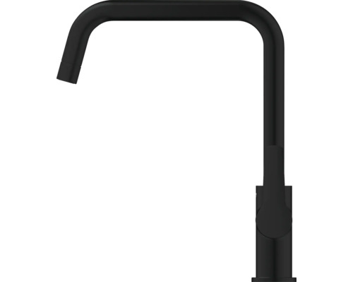 Robinet de cuisine noir avec bec carré