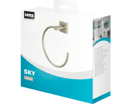 Lenz Sky Handtuchring, Nickel, in Produktverpackung