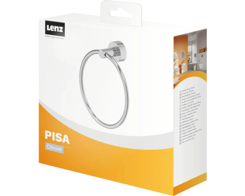 Verpackung eines Lenz Pisa Handtuchring Chrom