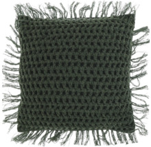 Quadratisches Kissen mit Fransen aus Textil