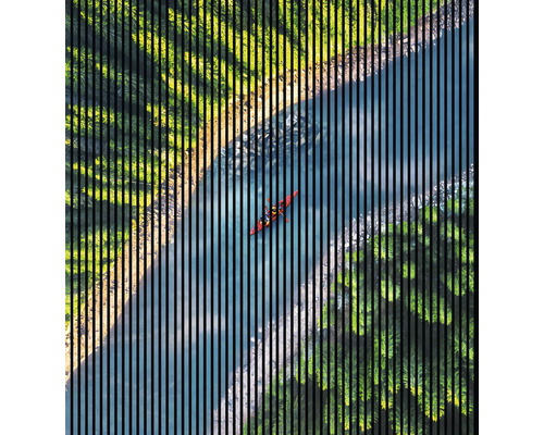 Panneau acoustique impression numérique Fleuve 01 2400 x 2253 x 19 mm set = 4 panneaux individuels
