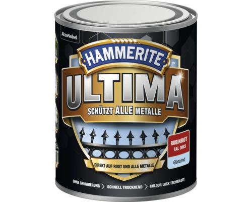 Laque de protection pour métaux Hammerite Ultima Ral 3003 rouge rubis brillant 750 ml Laque de protection pour métaux Hammerite Ultima Ral 3003 rouge rubis brillant 750 ml