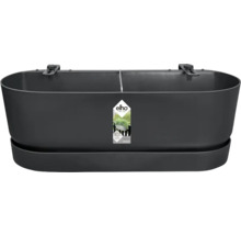 Jardinière de balcon gris foncé avec suspension et soucoupe