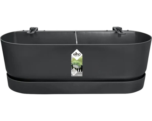 Jardinière de balcon gris foncé avec suspension et soucoupe