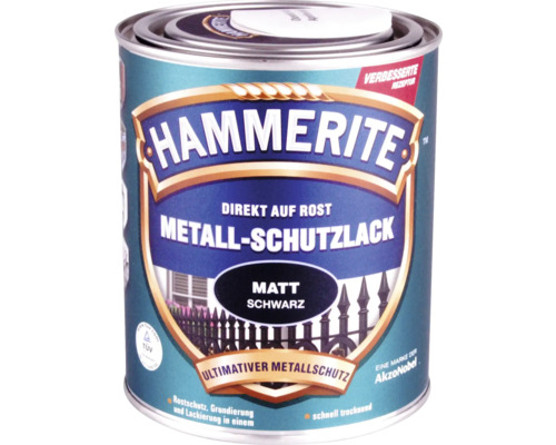 Laque de protection du métal HAMMERITE mate noir 750 ml