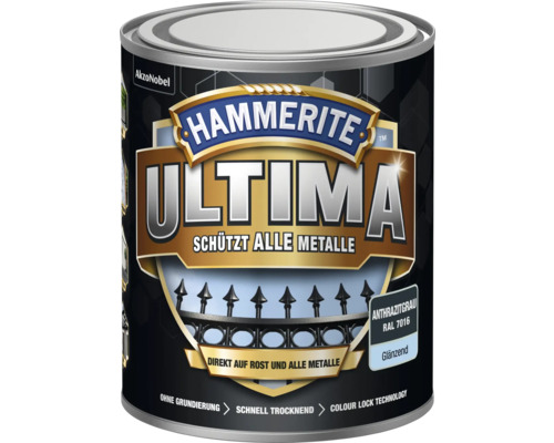 Hammerite Metallschutzlack Ultima Ral 7016 anthrazitgrau glänzend 250 ml