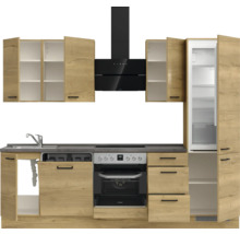 Bloc cuisine complète équipée NOBILIA Natur 270 cm façade chêne sierra mate variante à droite monté 4004539019911