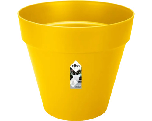 Pot de fleurs jaune en plastique