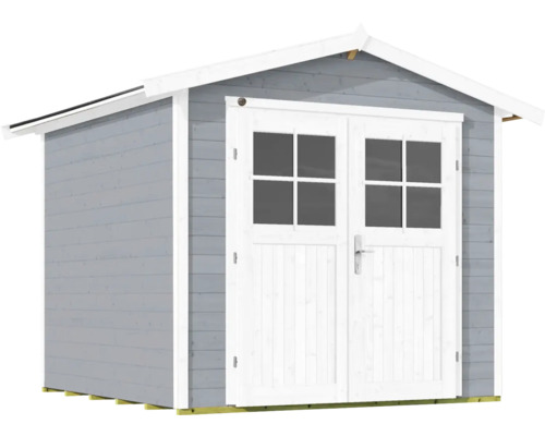 Abri de jardin en bois avec porte double et fenêtres