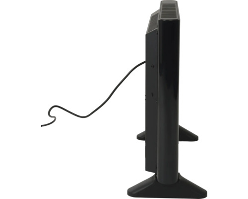 Elektrischer Heizkörper mit Netzanschlusskabel in Seitenansicht