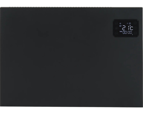 Schwarzer Heizkörper mit digitaler Anzeige