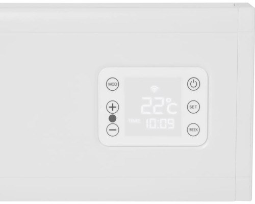 Gros plan d''un thermostat de radiateur avec affichage numérique et commandes