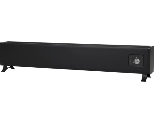 Konvektorheizung Eurom Alutherm Basebord 2500 21x145x15 cm 2500 Watt mit WiFi und Fernbedienung schwarz Schwarzer Konvektor Heizkörper mit Digitalanzeige