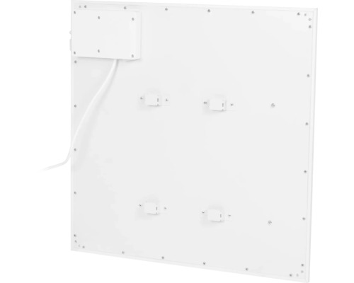 Arrière d''un panneau chauffant avec boîte de raccordement et dispositifs de montage