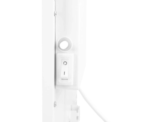 Vue détaillée d''un radiateur avec interrupteur marche/arrêt